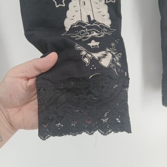 Y2K TOO FAST Camille Tattoo Flash Pajama Set XS Goth Rock Edgy Grunge Rockabilly - Picture 7 of 15